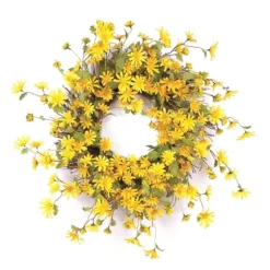 Kirkland's Home Wreaths-Yellow Wild Daisies Wreath