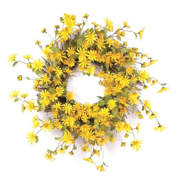 Kirkland's Home Wreaths-Yellow Wild Daisies Wreath