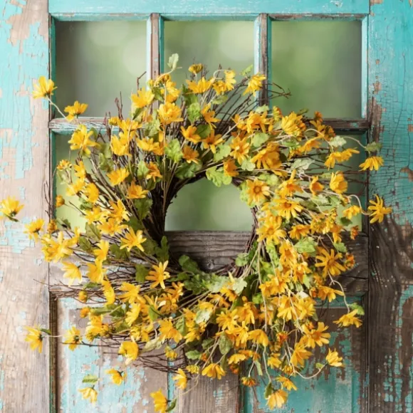 Kirkland's Home Wreaths-Yellow Wild Daisies Wreath