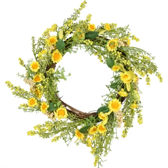 Kirkland's Home Wreaths-Yellow Wild Sunflower Wreath