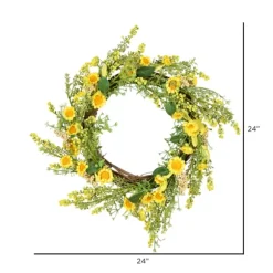 Kirkland's Home Wreaths-Yellow Wild Sunflower Wreath