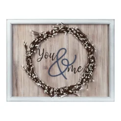 Kirkland's Home Wall Quotes & Signs-You And Me Wreath Framed Wooden Wall Plaque