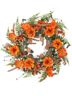 Kirkland's Home Wreaths-Zinnia And Berry Wreath