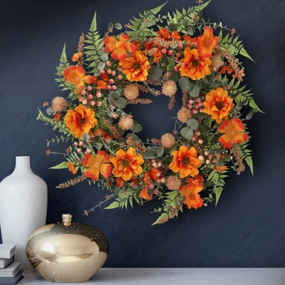 Kirkland's Home Wreaths-Zinnia And Berry Wreath